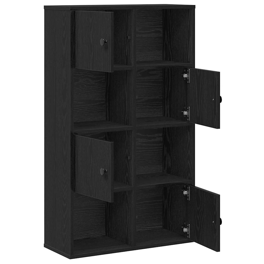 Bookcase Black Oak 60x24x101.5 cm Engineered Wood